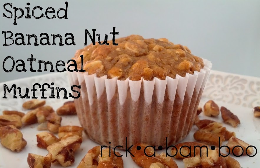 spiced banana nut oatmeal muffins