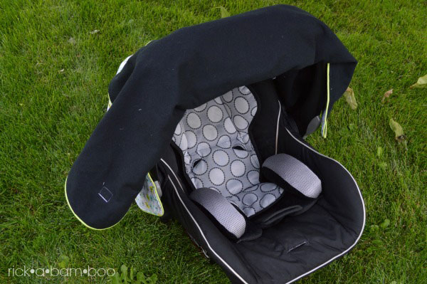 DIY Car Seat Cover | rickabamboo.com | #handmade #canopy #baby