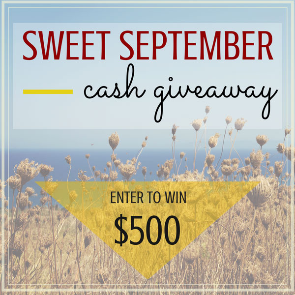 Sweet September $500 cash giveaway