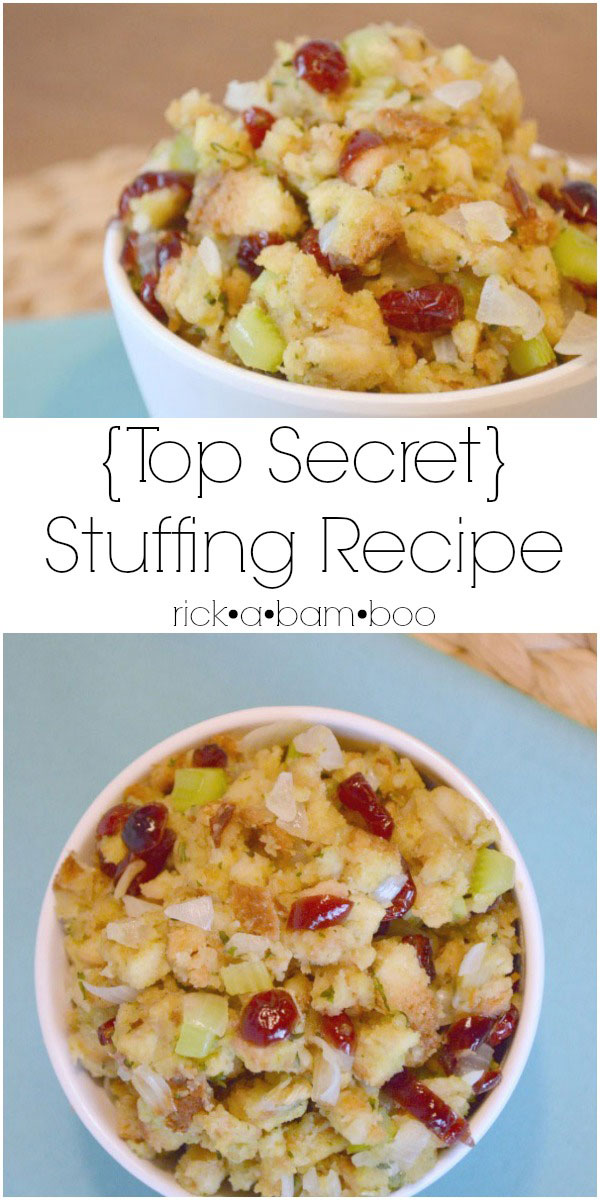 {Top Secret} Stuffing Recipe | rickabamboo.com | #thanksgiving #side #holiday