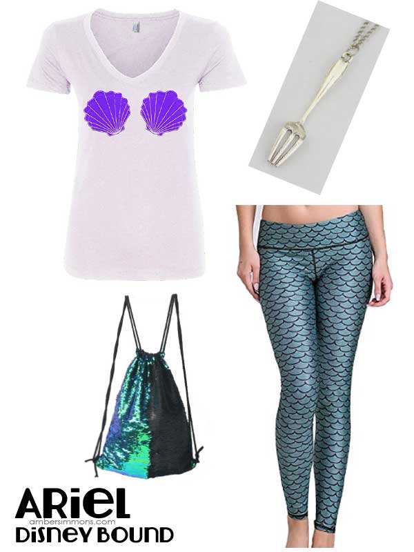 Disney The Little Mermaid T-Shirt & Skirted Leggings Outfit Set | SHEIN USA