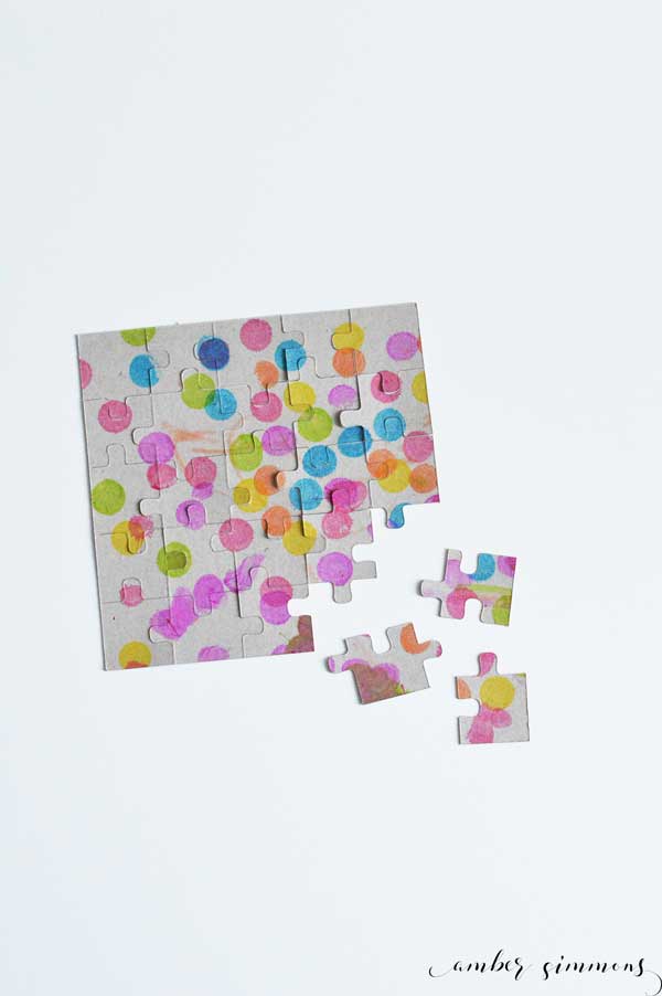 Create custom puzzles using the Cricut machine. Turn your child's art into a fun puzzle.
