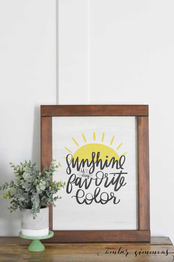 This Handmade Farmhouse Style Sign with Cricut's NEW Premium Iron-on Design couldn't be easier and will bring a little sunshine to any place in your home. #ad #CricutIronOnDesigns #CricutMade #Cricut