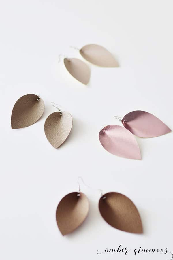 This DIY faux leather magnolia inspired teardrop earrings tutorial will have you making cute jewelry like a pro. #cricut #handmade #joannagainesstyle