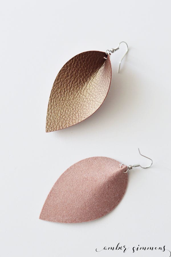 This DIY faux leather magnolia inspired teardrop earrings tutorial will have you making cute jewelry like a pro. #cricut #handmade #joannagainesstyle