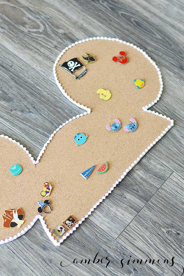 A DIY tutorial for a Disney Trading Pin cork board to keep all your Disney pins together in one magical place.