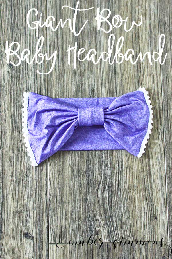 Easy to make giant bow baby headband will have your baby looking adorable and there will be no doubt that your sweet girl is a little lady.