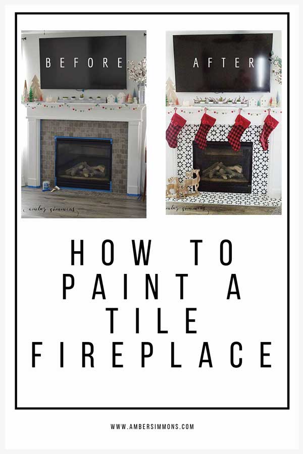 How To Paint A Tile Fireplace Amber, Can You Paint Ceramic Tile Fireplace Surround