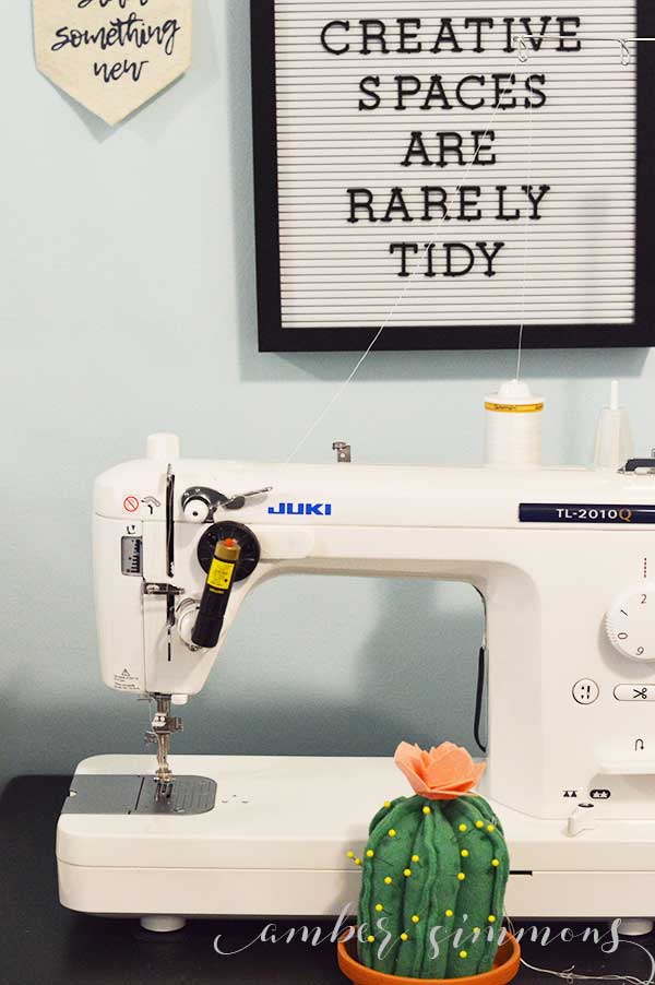 This easy sewing hack tutorial on how to add a laser line to any sewing machine will give you one of the great features of one of those fancy sewing machines for a whole lot less money.