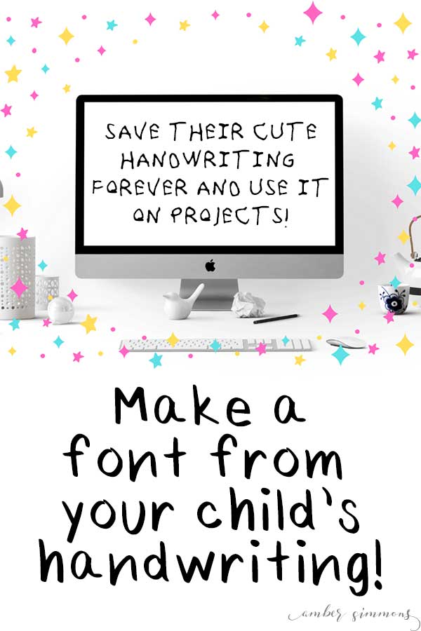 This simple and easy tutorial for how to make your child's handwriting into a font will show you two ways to create a font, including Procreate, and have you typing in your own fonts in no time. #diy #handwritten #font #children #memento #keepsake #kidsactivities