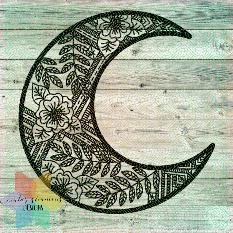 Download Floral Moon Mandala Style SVG - Amber Simmons